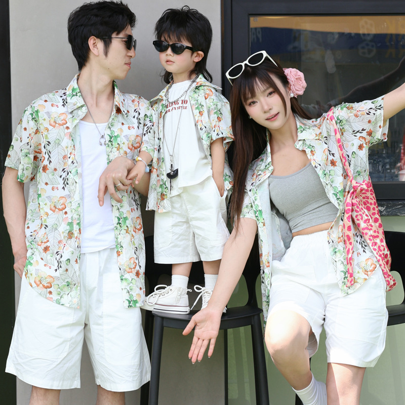 Plant Parent Clothing - Camicia floreale genitore-figlio con look festivo
