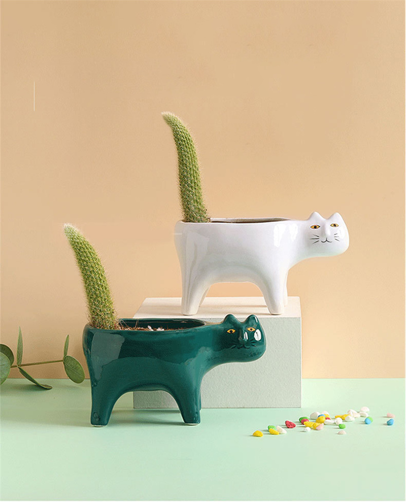 Snake Plant Ceramic - Simpatico gatto in ceramica da giardino